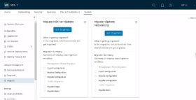 Abbildung 2: Links sehen Sie die Migrationsoption Migrate NSX for vSphere.