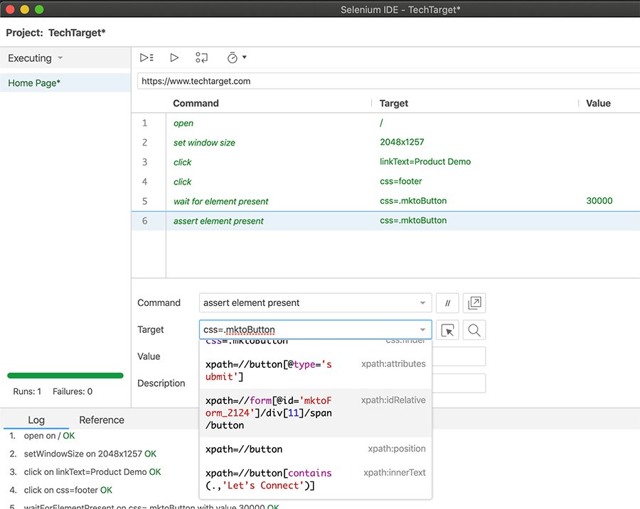 How To Use Selenium Ide For Record And Playback Testing Techtarget 7245