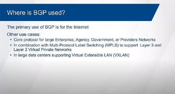 Where is BGP used?