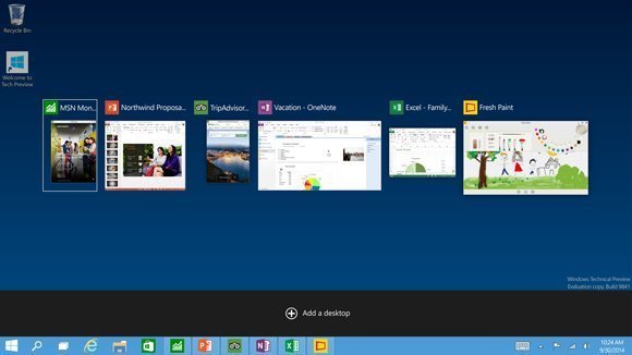 Task View in Windows 10