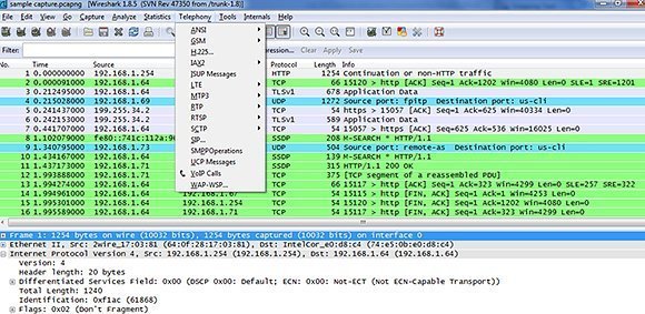 wireshark packet sniffer