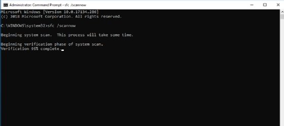 Windows SFC scannow command