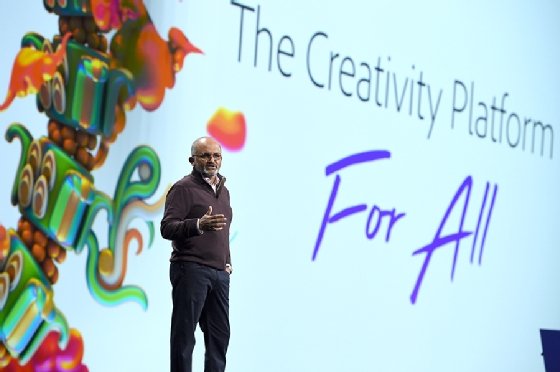 Adobe CEO Shantanu Narayen speaking at Adobe Max