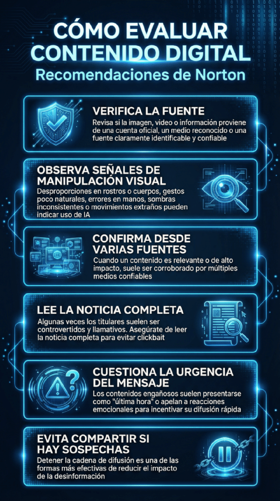 Title Seis recomendaciones para enfrentar el contenido falso en internet y redes sociales