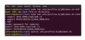 set JAVA_HOME and PATH