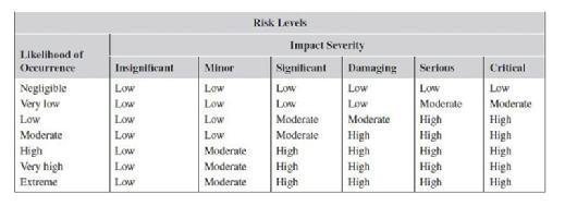 Risk level matrix example
