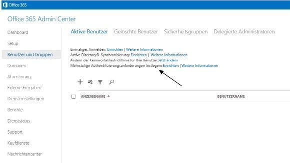 Office 365 Multifaktor-Authnetifikation Konfiguration