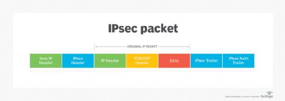 diagram of an IPsec packet