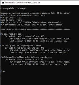 Abbildung 4: Das RepAdmin-Tool gibt einen Überblick über den Replikationsstatus Ihres Active Directory.