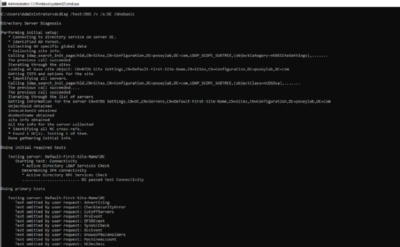 Dcdiag DNS checks