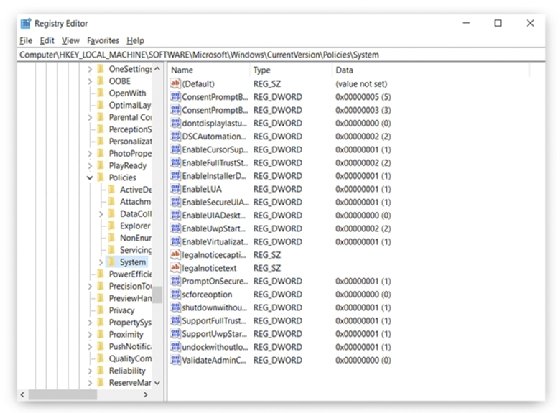 Registry editor