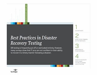 disaster recovery tests practices