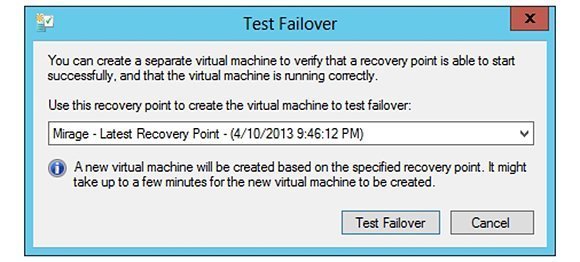 A separate VM is created based on the recovery point you choose.