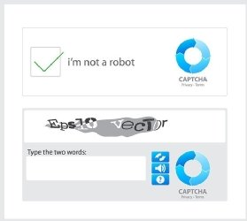 Graphic of a text-based CAPTCHA example