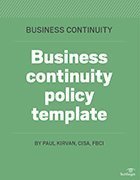 Business continuity policy template