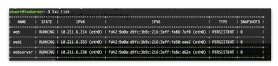 Abbildung 1: Einige laufende Container auf einem LXD-Host.