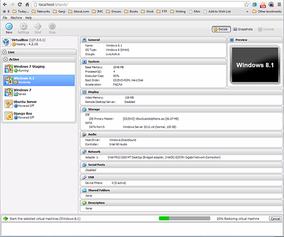 virtualbox interface