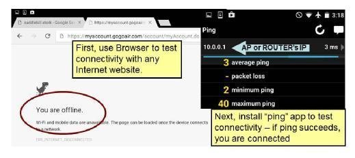 Android network connectivity