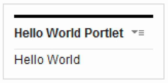 Figure 4. Output generated in the doView method is rendered within the confines of a portlet, which appears, aggregated, on a portal page.