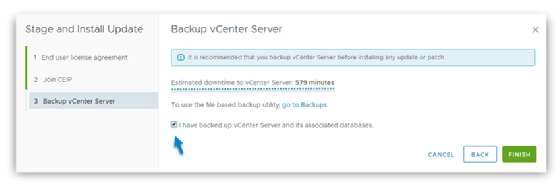 Backup vCenter Server reminder