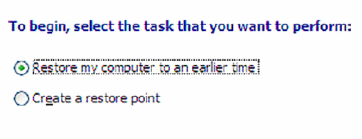Figure 3.1: Windows XP System Restore Point functionality.