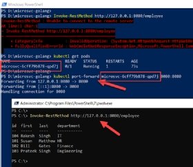 Abbildung 7: Die erfolgreiche Bereitstellung der REST API überprüfen Sie mit der PowerShell mit dem cmdlet Invoke-RestMethod.