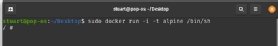 Abbildung 2: Mit diesem Befehl starten Sie einen rudimentären Docker-Container mit Alpine Linux als Basis.