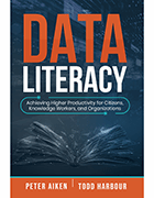 Book cover of Data Literacy by Peter Aiken and Todd Harbour