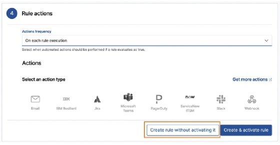 Screenshot of creating a custom rule in Elastic Stack Security app