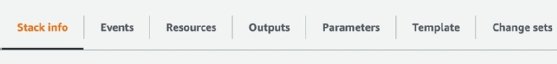 Use the CloudFormation tabs to see more information about the stack