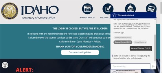 IBM chatbot gives voting information to Idaho residents