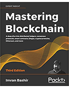 Book cover for 'Mastering Blockchain'