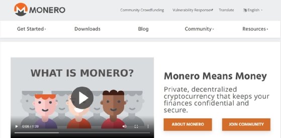 Monero XMR website home homepage