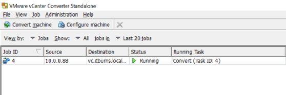 Migration status window