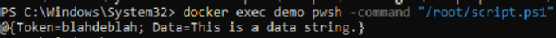 Successful PowerShell script output on Linux container