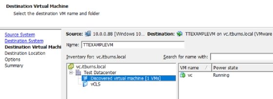 VM destination
