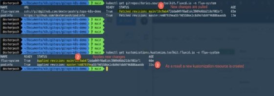 Source and kustomization resources status check