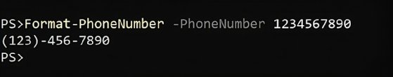 Screenshot of input validation and formatting.
