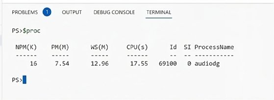 Screenshot of the VS Code terminal window.