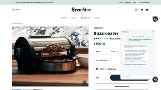 SAP CX's AI shopping assistant mockup.