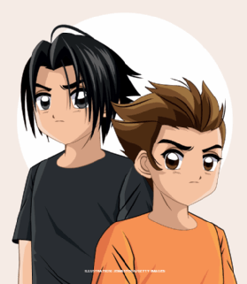 Anime-style illustration of two boys.