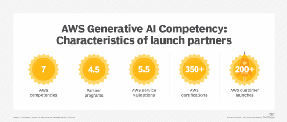 Graphic depicting a typical AWS Generative AI Competency holder's profile.