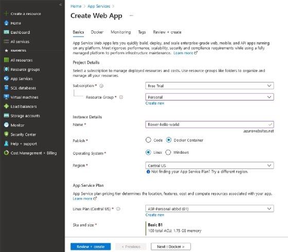 Create a Web App in Microsoft Azure
