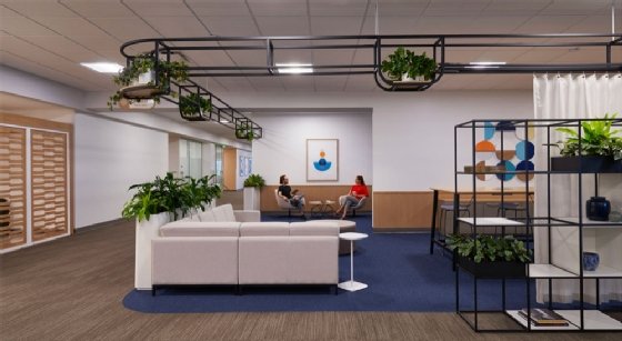 Photo shows the homey feel of Bread Financial's new Ohio offices.
