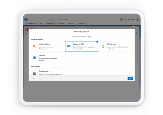 Screenshot of Salesforce Customer Data Platform (CDP).