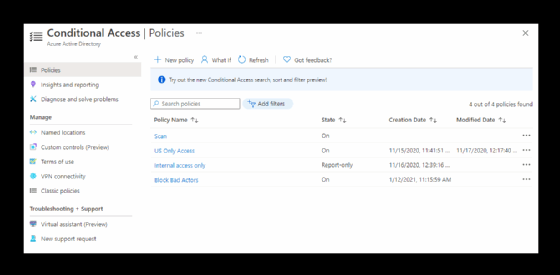 Office 365 conditional access policies