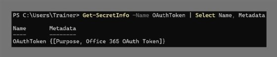 stored secret metadata