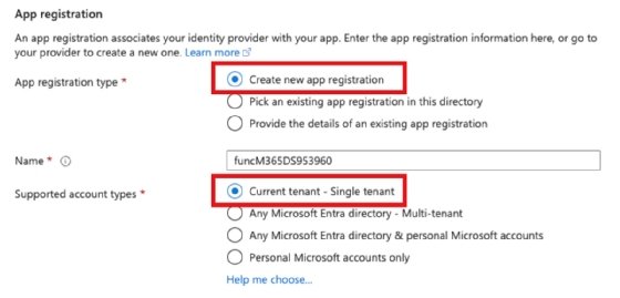 Set app registration in Entra ID