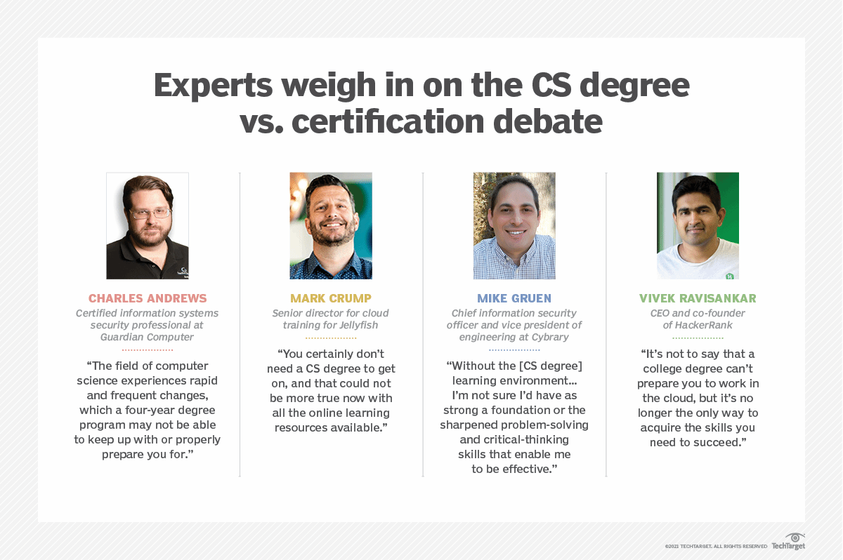 CS degrees vs. cloud certifications: Compare the pros and cons | TechTarget