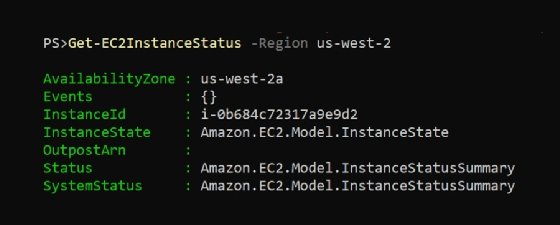 Find the instance with Get-Ec2InstanceStatus